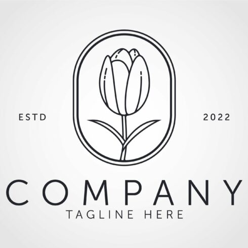 tulip line icon. Nature logo vector cover image.