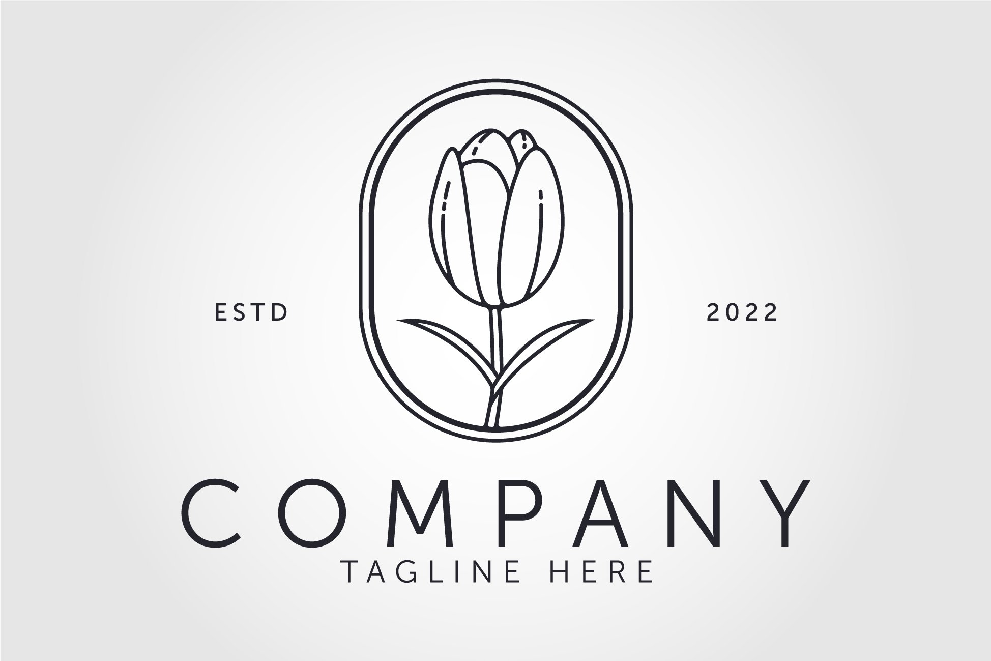 tulip line icon. Nature logo vector cover image.