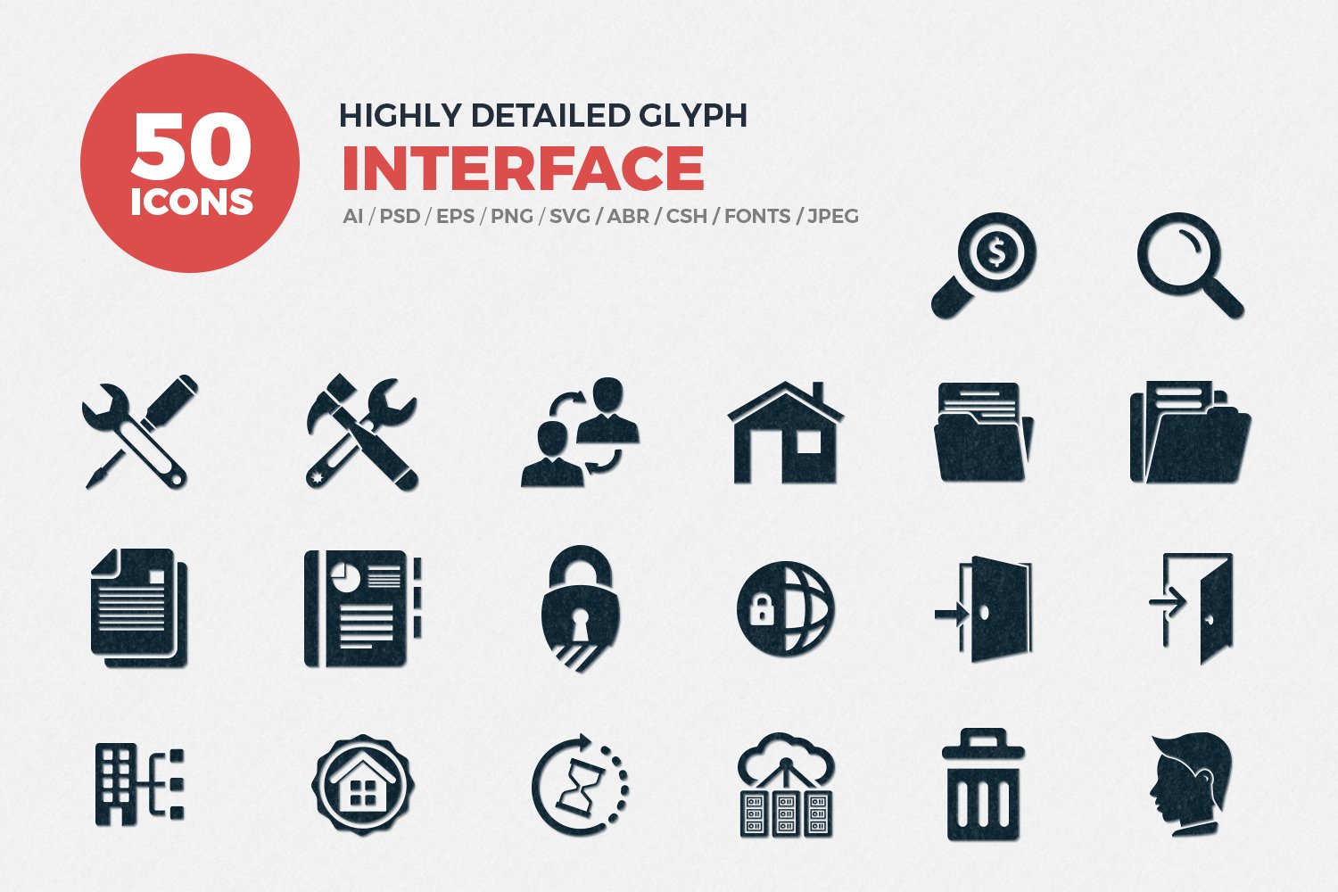 Glyph Icons Interface Set cover image.