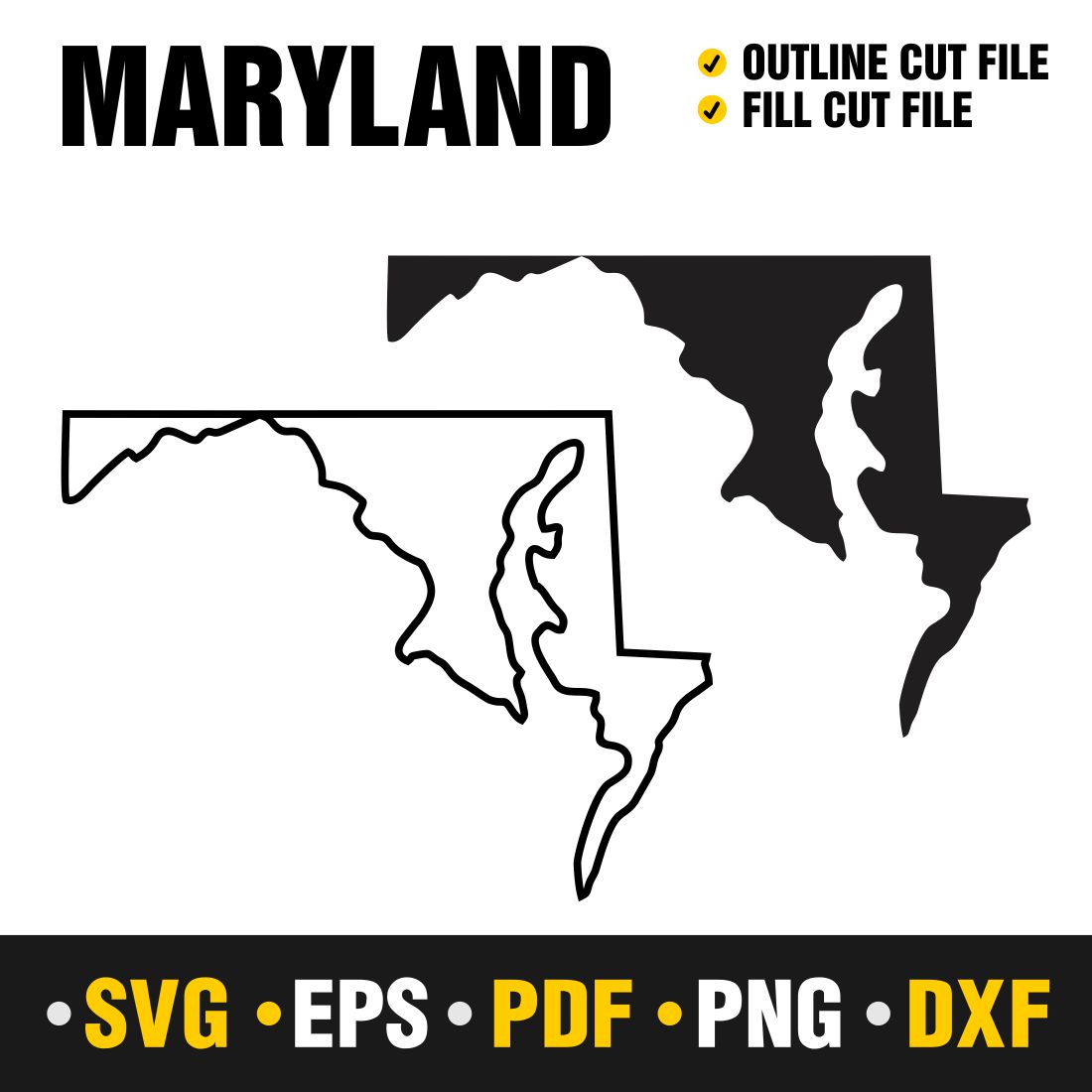 Maryland SVG, PNG, PDF, EPS & DXF cover image.