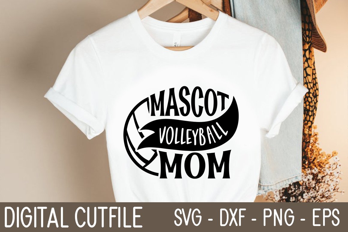 Mascot Volleyball Mom SVG cover image.