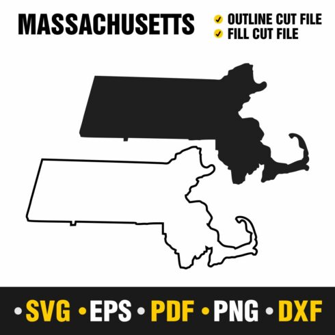 Massachusetts SVG, PNG, PDF, EPS & DXF cover image.