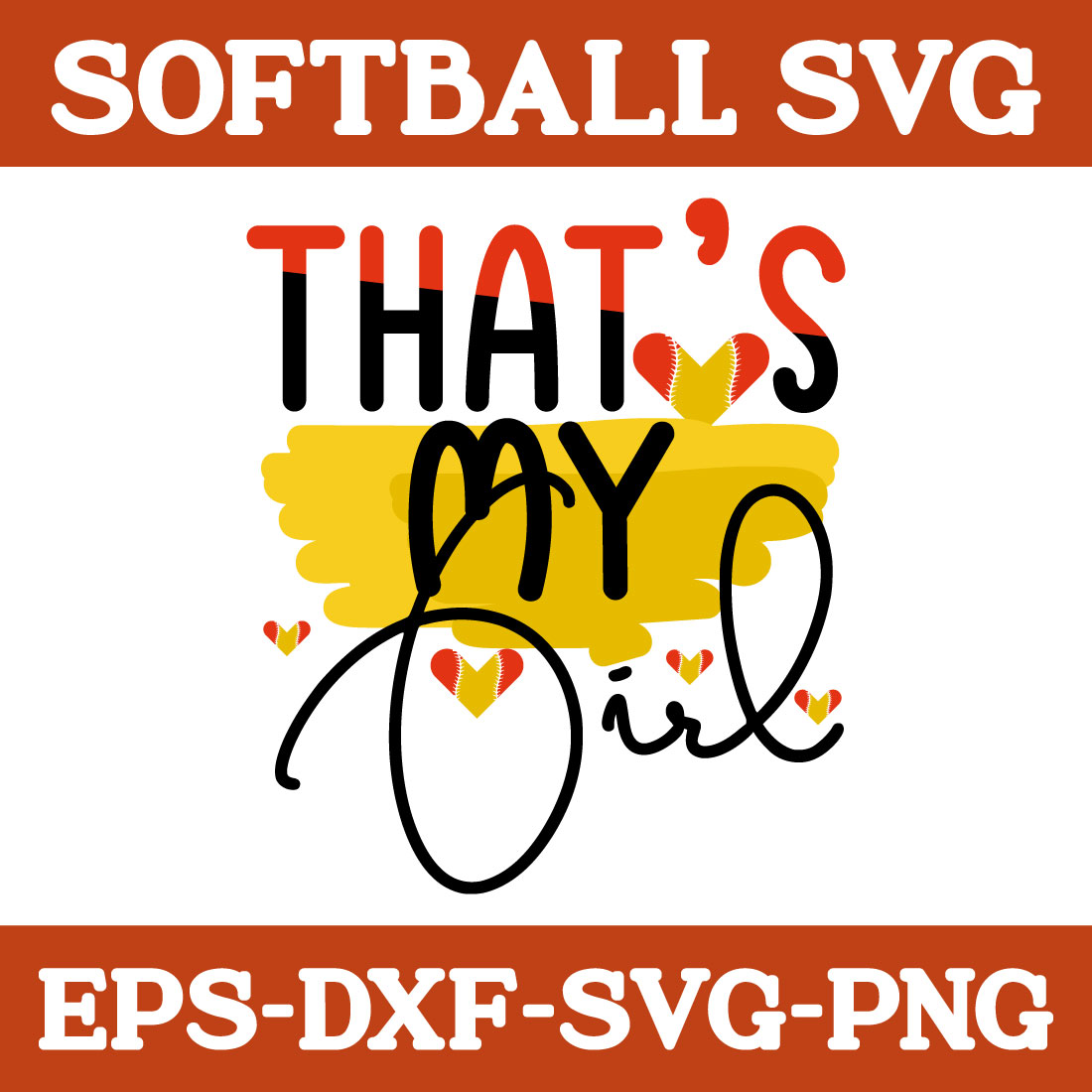 Softball Svg preview image.