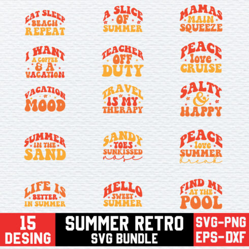 Summer Retro Svg Bundle cover image.