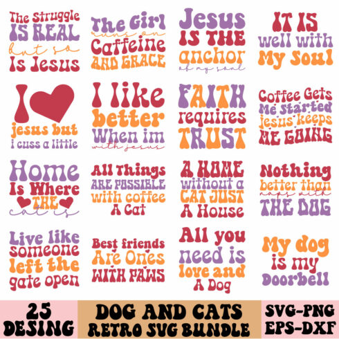 Dog And Cat Svg Retro Svg cover image.