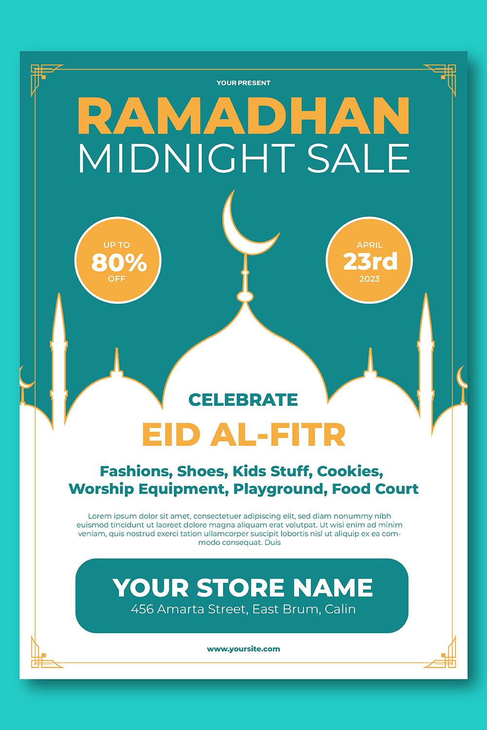 Ramadhan Midnight Sale Flyer pinterest preview image.