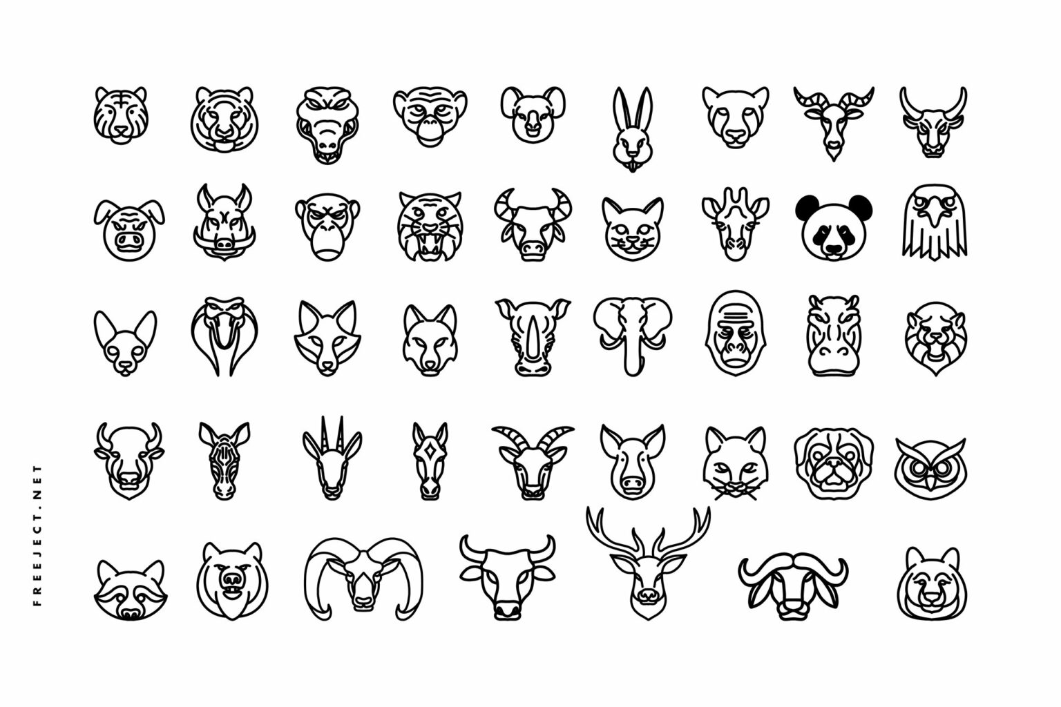 43 Animal Head Hand Drawn Vector – MasterBundles