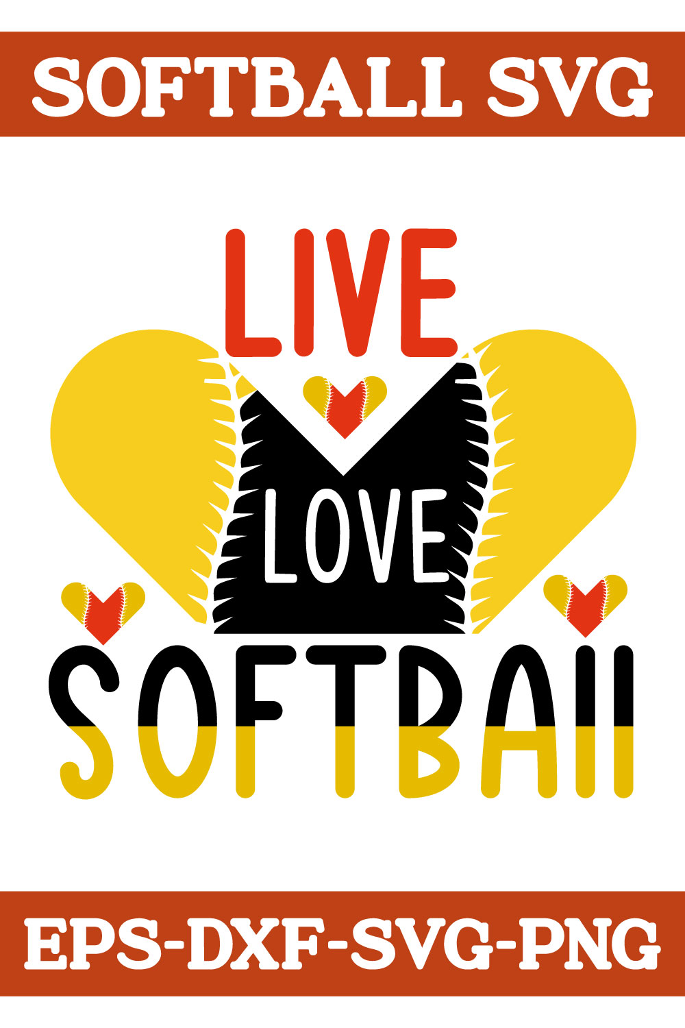 Softball Svg pinterest preview image.