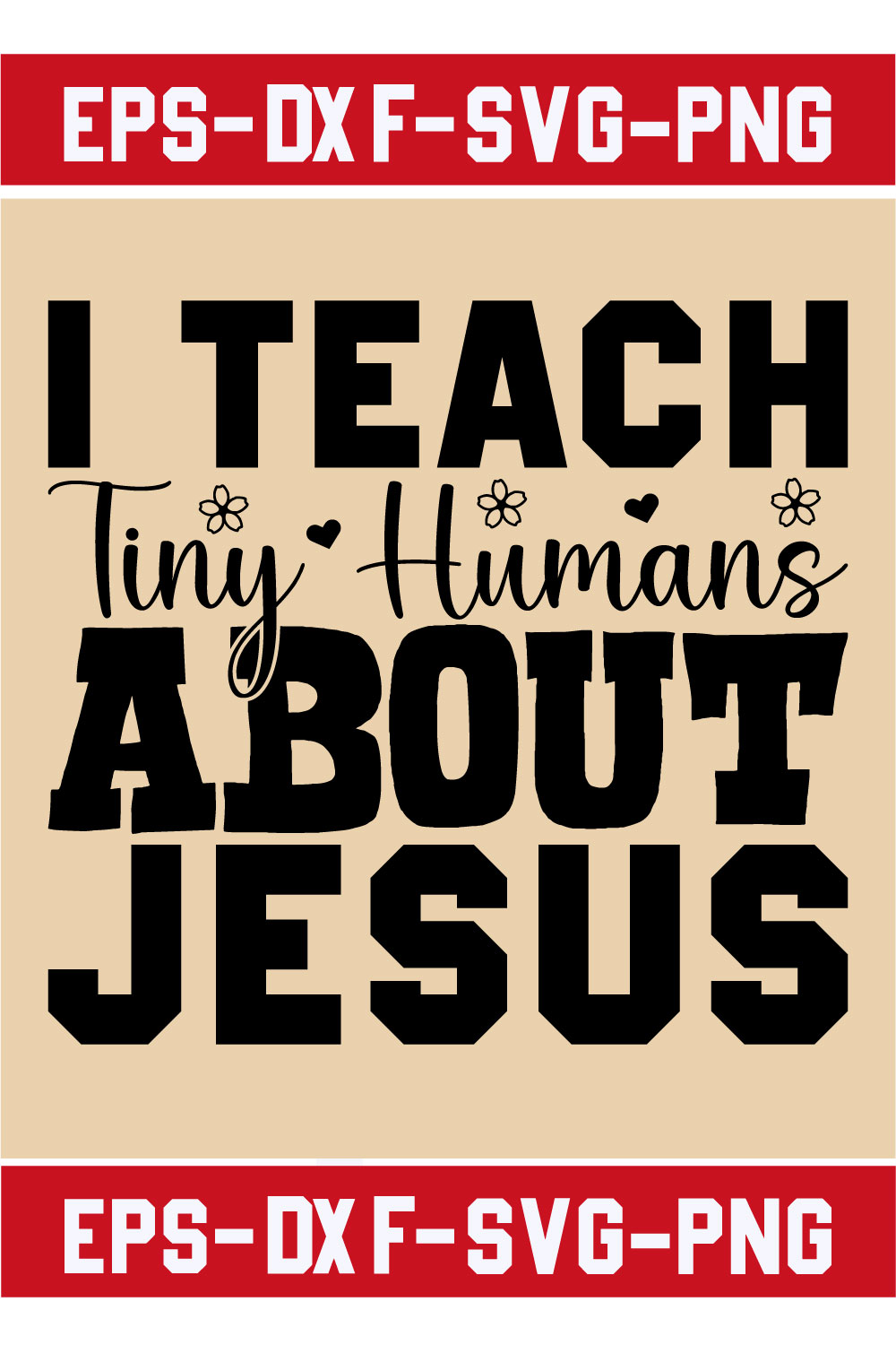 I Teach Tiny Humans About Jesus pinterest preview image.