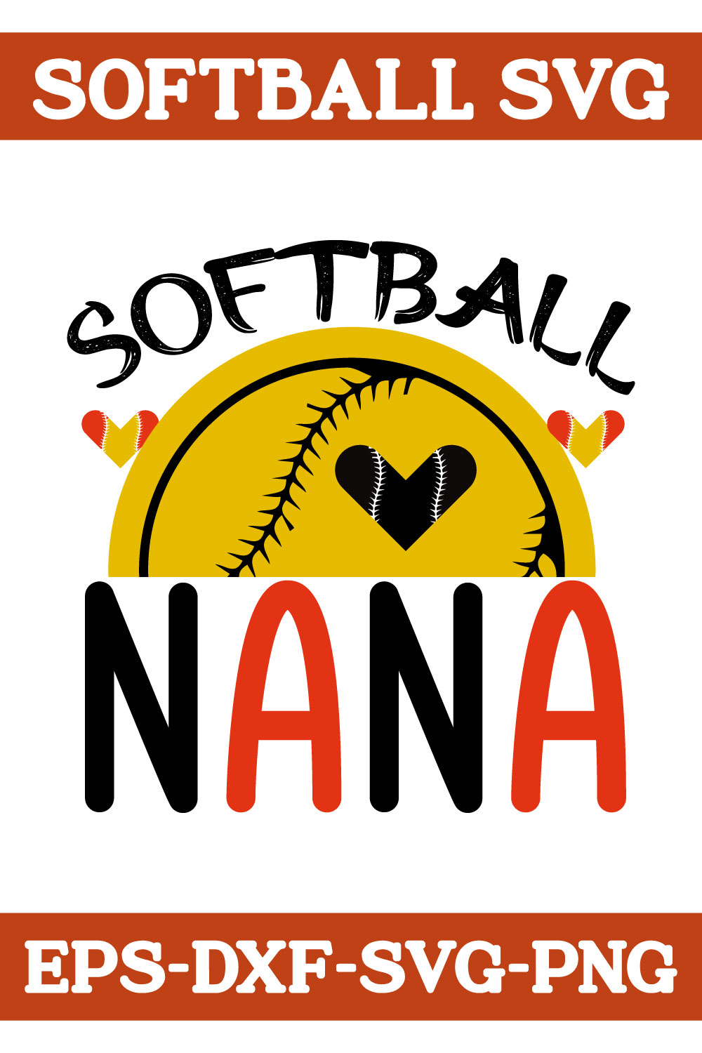 Softball Svg pinterest preview image.