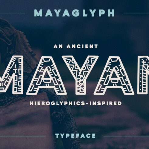 Mayaglyph Aztec Aesthetic Font cover image.