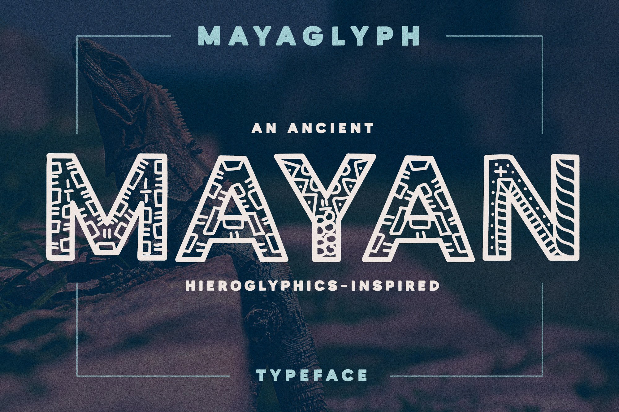 Mayaglyph Aztec Aesthetic Font cover image.
