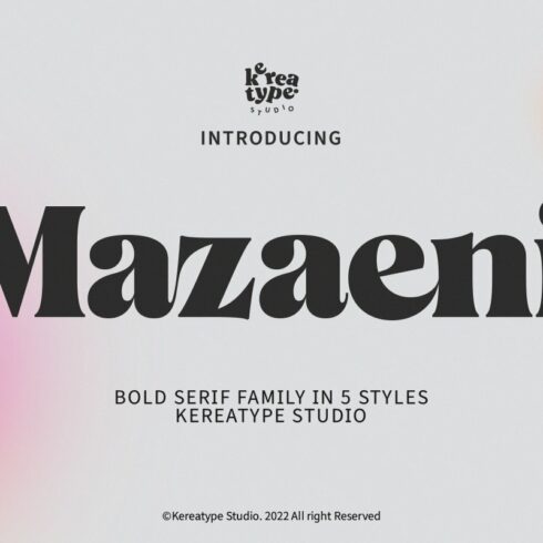 Mazaeni - Bold Serif 5 Font Family cover image.