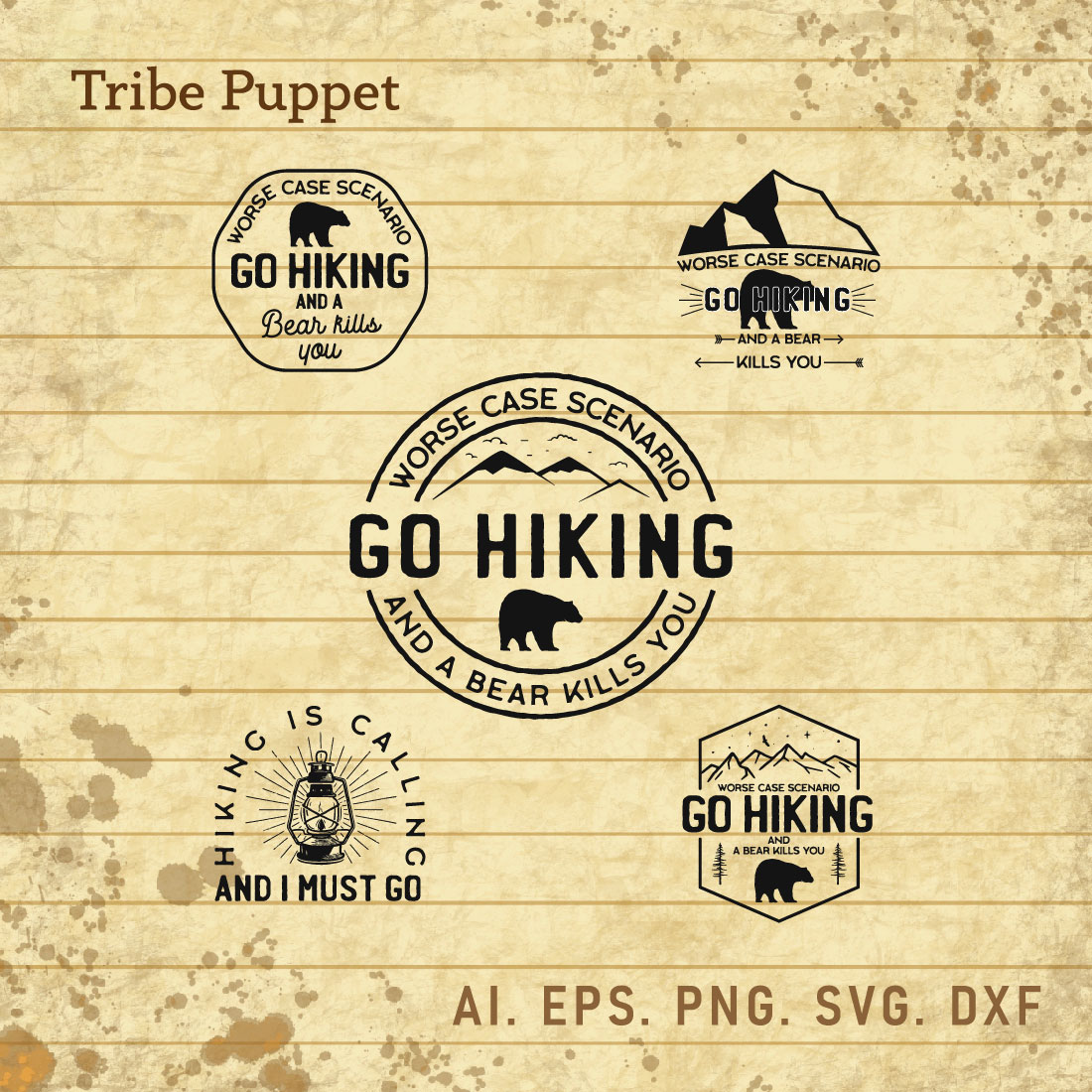 Hiking Typography Vector cover image.