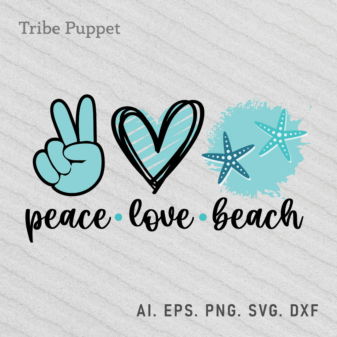 Peace love beach svg file.