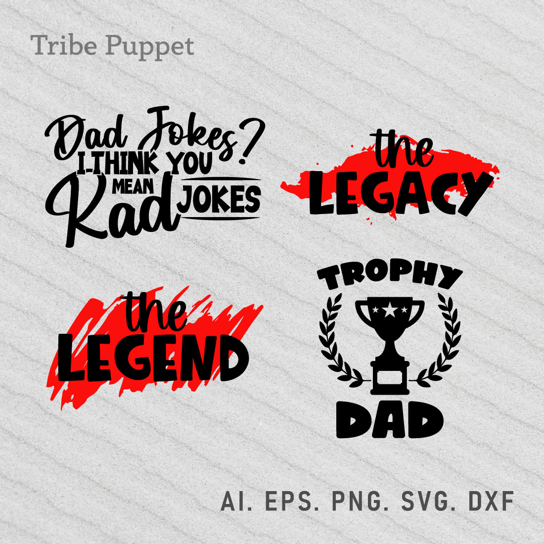 Set of four different logos with the words trophy.