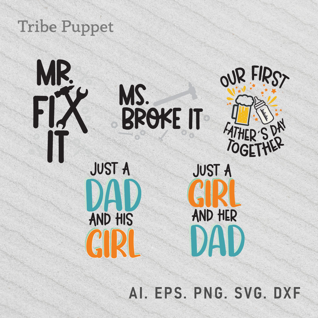 Set of three svg files for father's day.