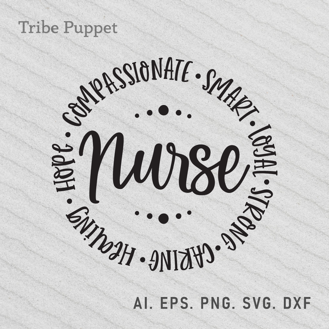 Nurse badge with the word nurse in a circle.