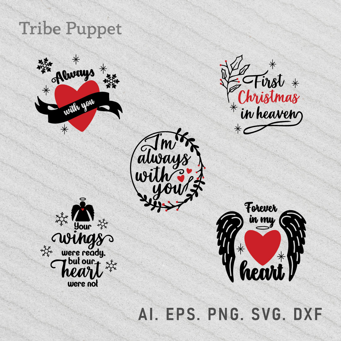 Set of four christmas svg designs.