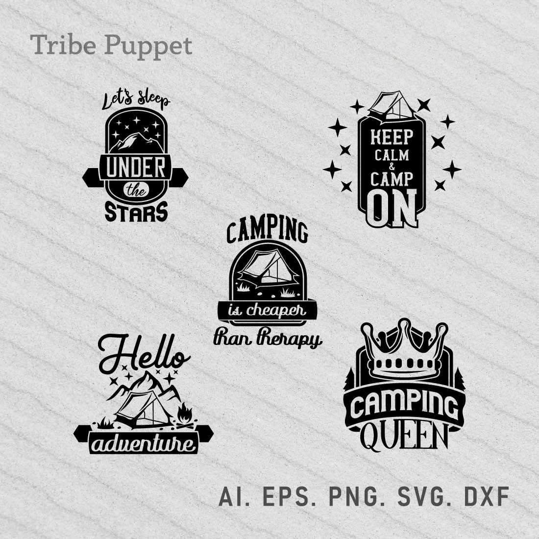 Set of logos for a camping company.