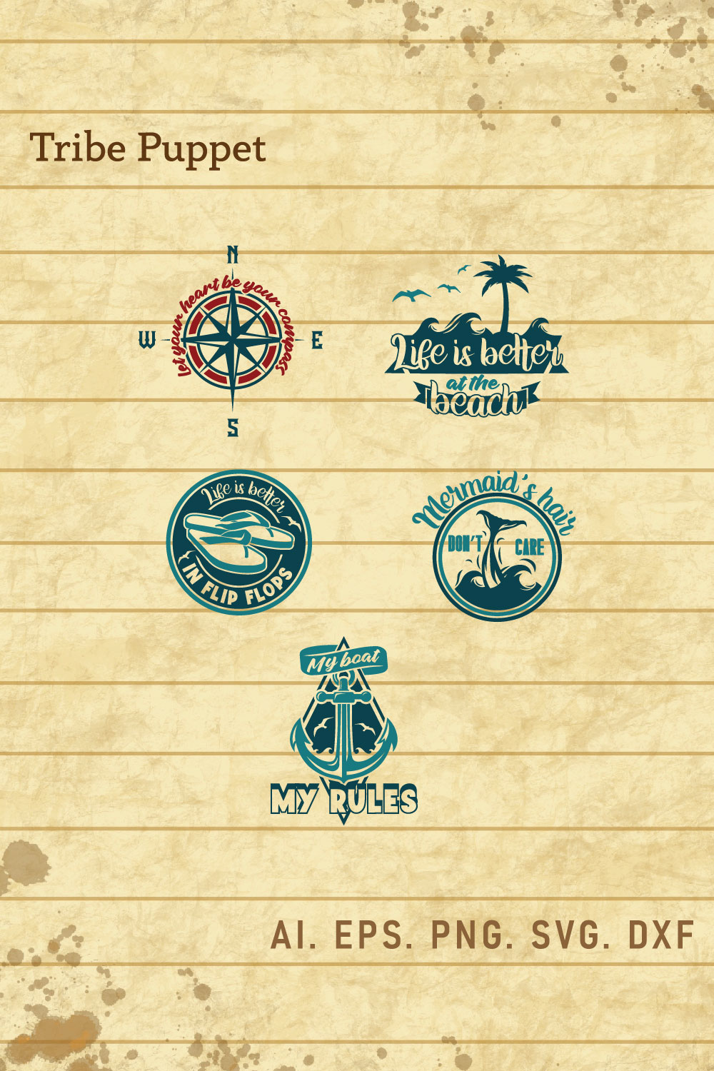 Nautical Typography 04 pinterest preview image.