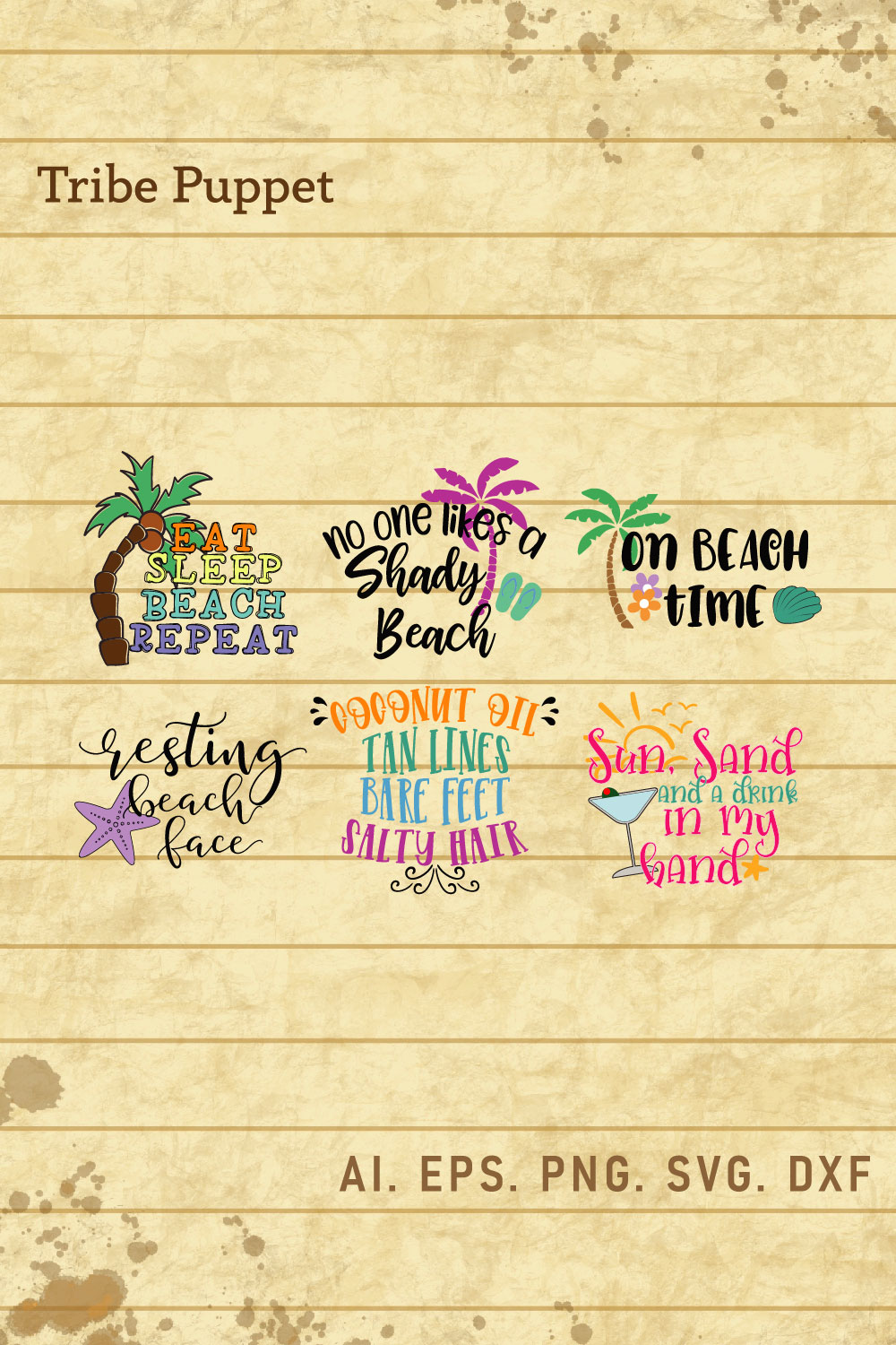 Beach Typography pinterest preview image.