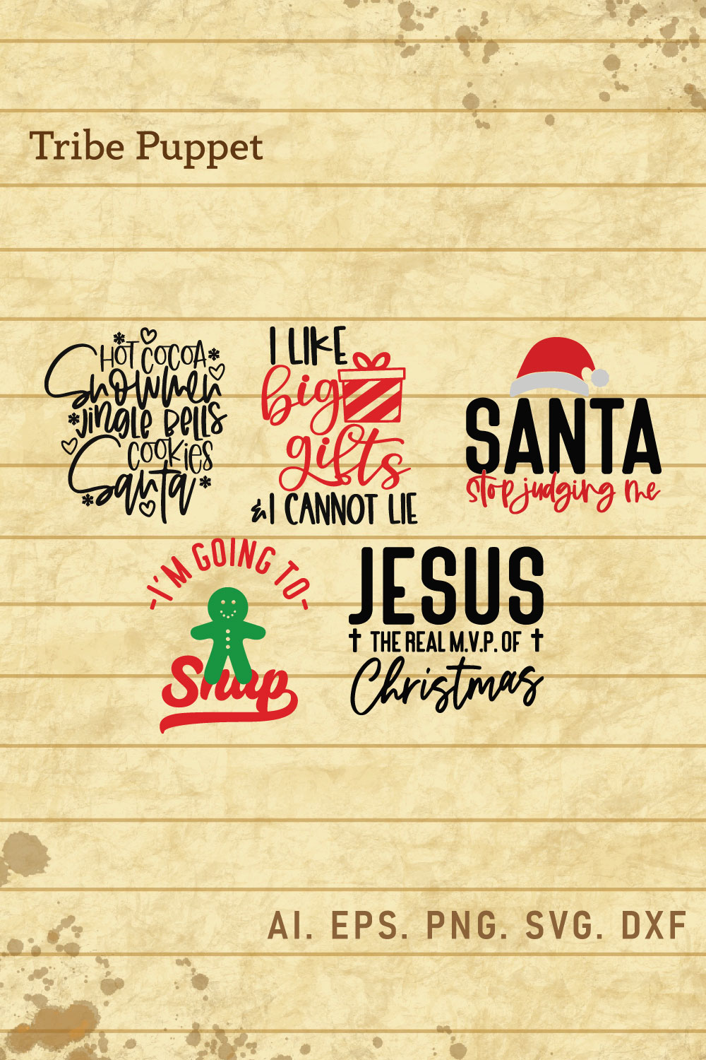 Christmas Typography 04 pinterest preview image.