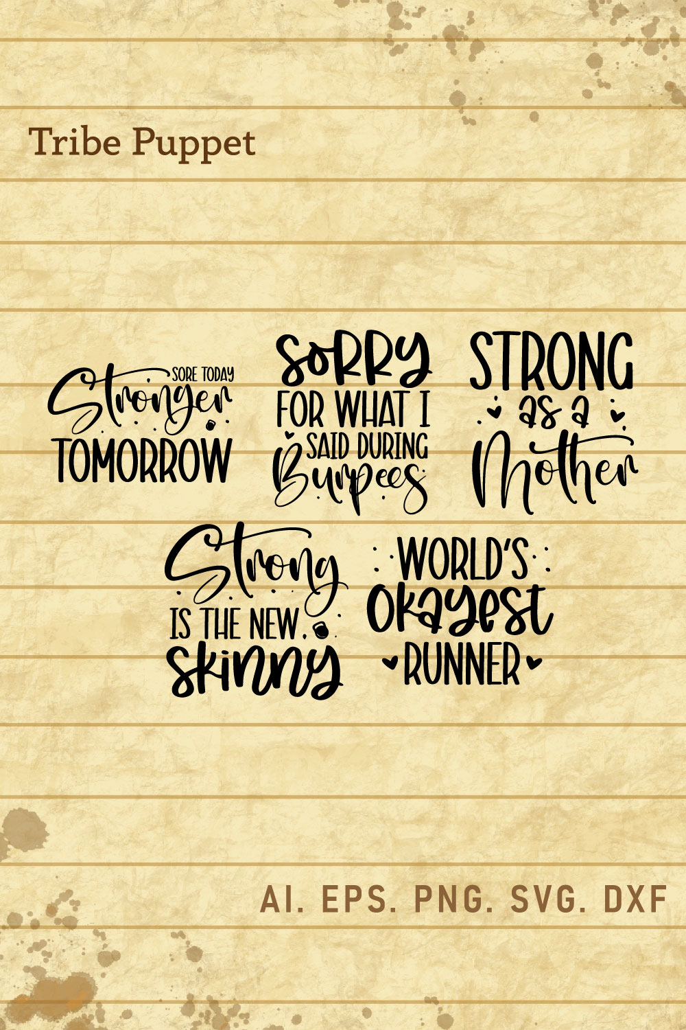 Fitness Typography 04 pinterest preview image.