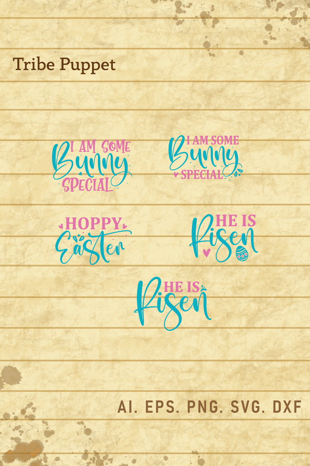 Easter Typography 03 pinterest preview image.