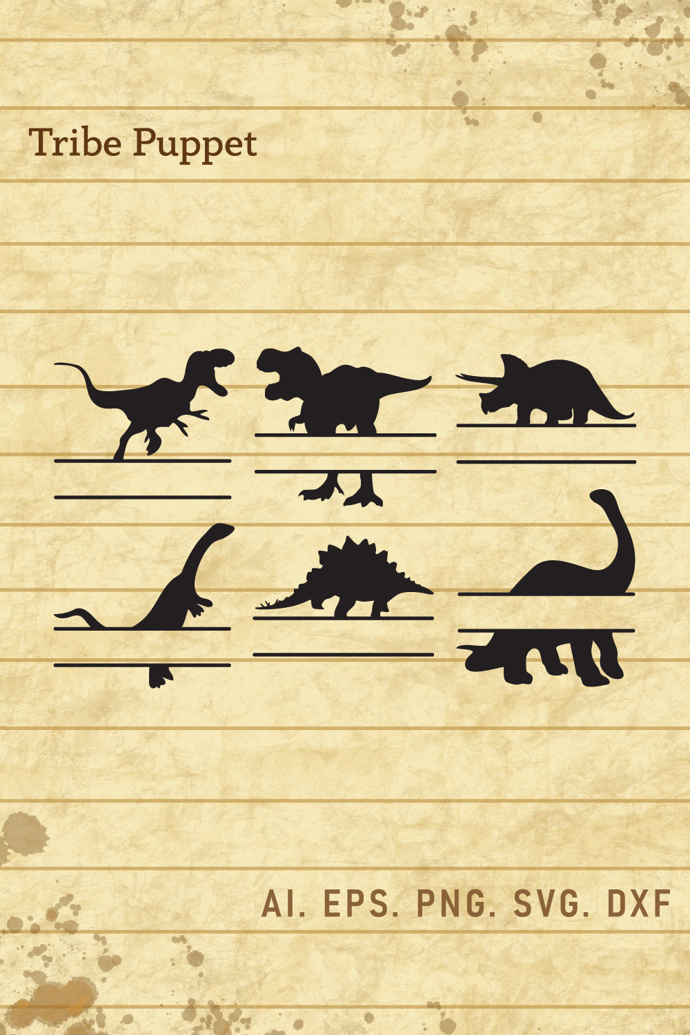 Dinosaur Split Monograms pinterest preview image.