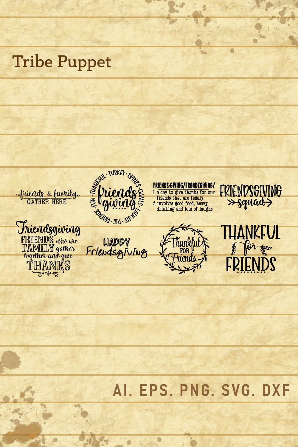 Friendsgiving Bundle pinterest preview image.