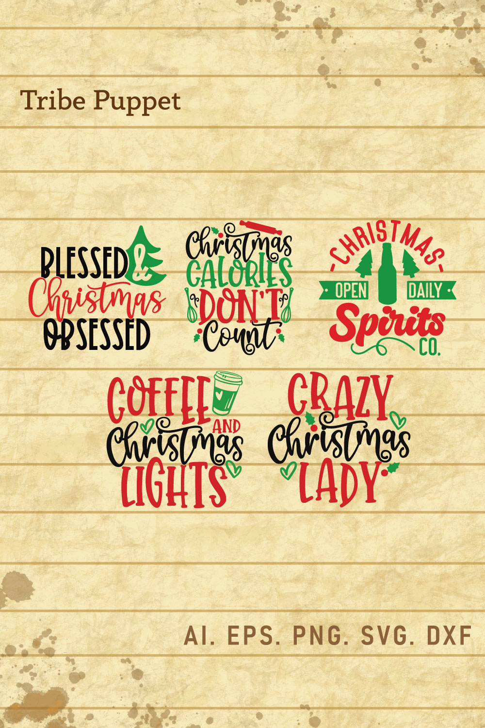 Christmas Typography 01 pinterest preview image.
