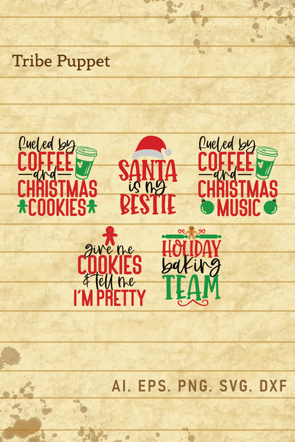 Christmas Typography 03 pinterest preview image.