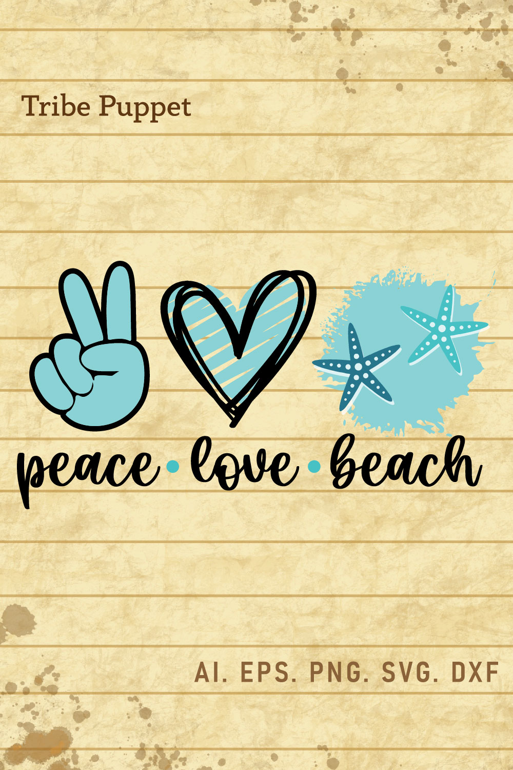 Peace Love Beach pinterest preview image.