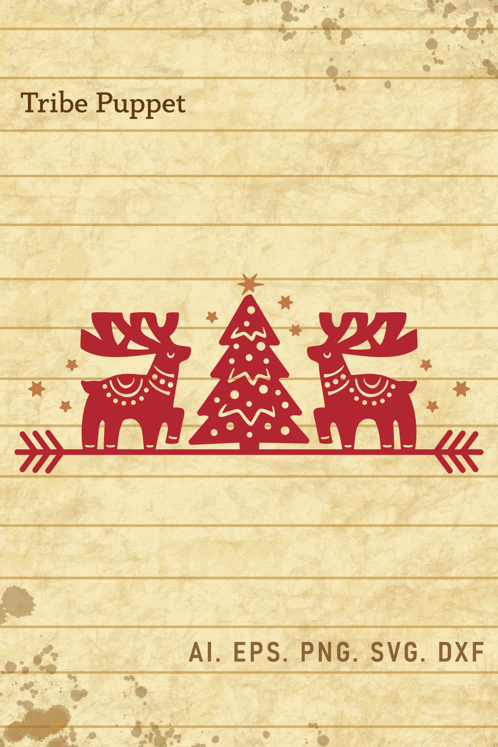 Christmas Deer 03 pinterest preview image.