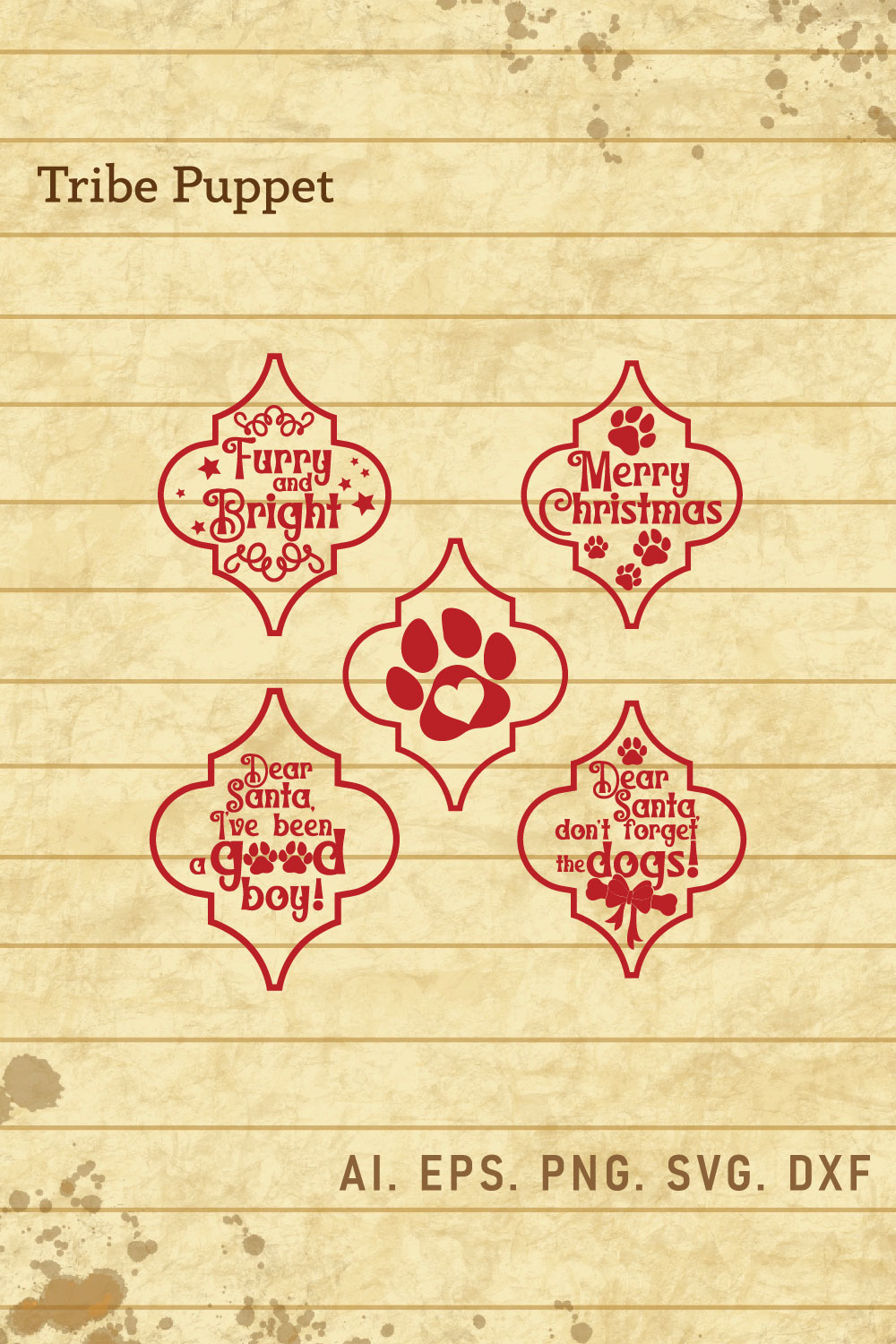Dog Christmas Ornaments 01 pinterest preview image.