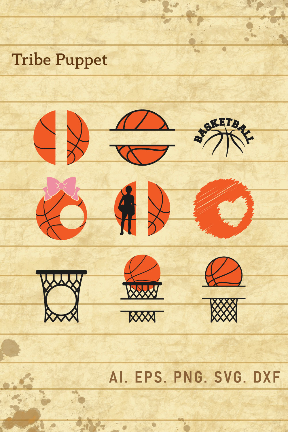 Basketball Monogram pinterest preview image.