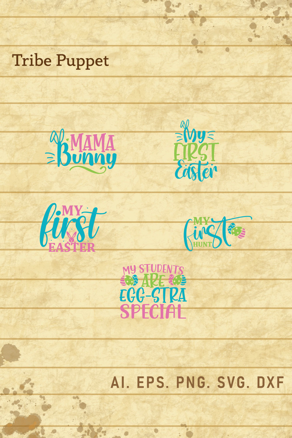 Easter Typography 04 pinterest preview image.