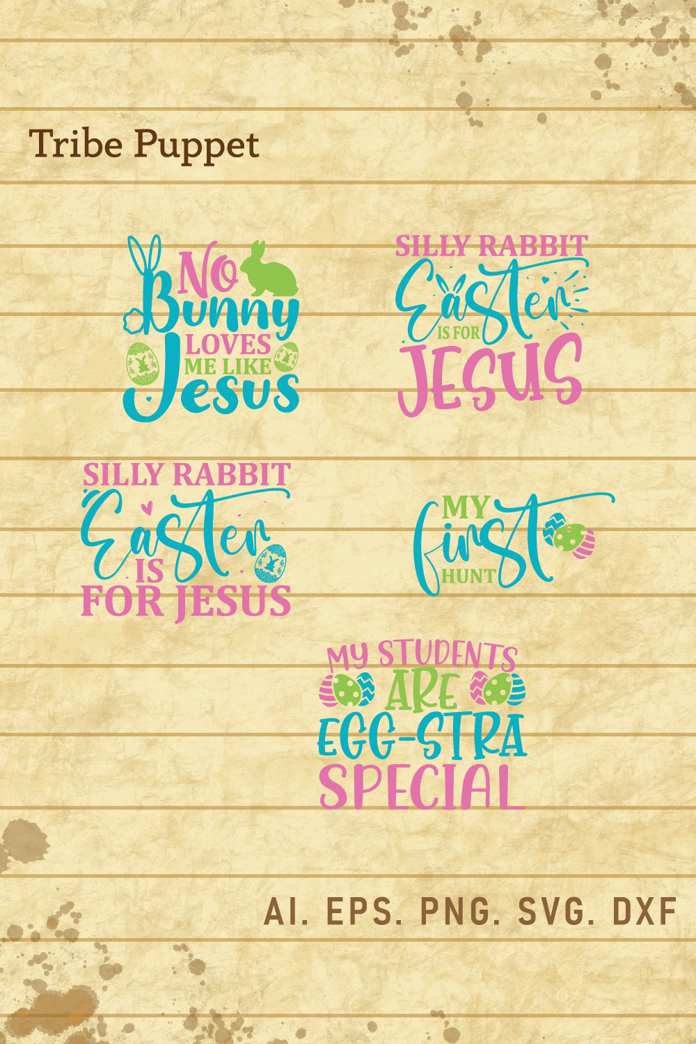 Easter Typography 12 pinterest preview image.
