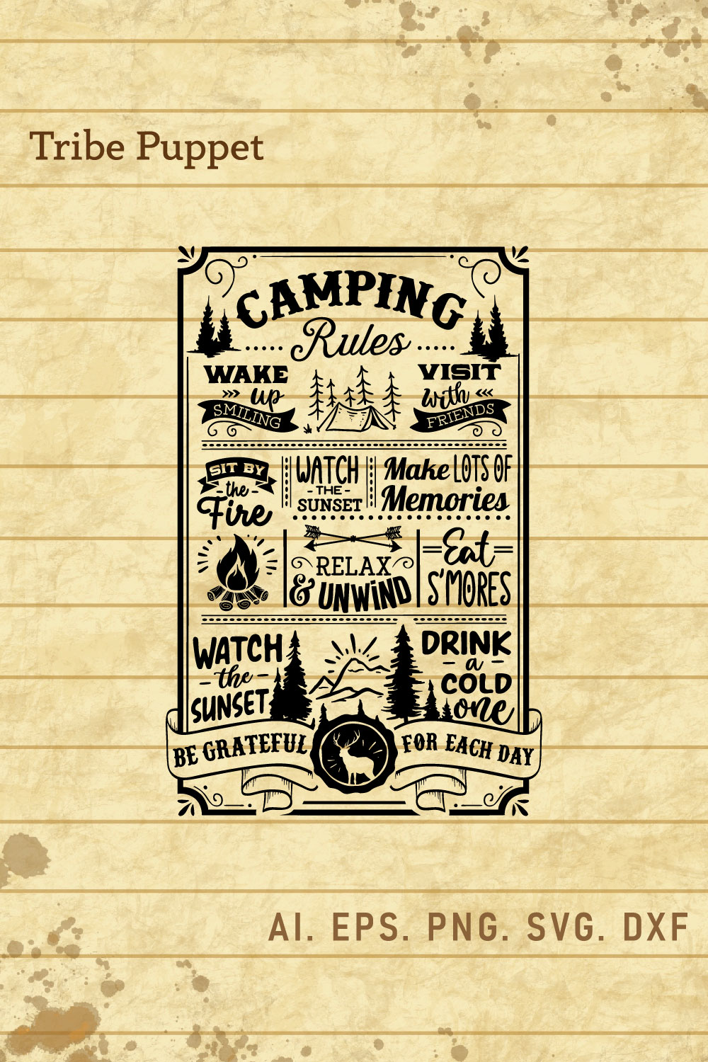 Camping pinterest preview image.