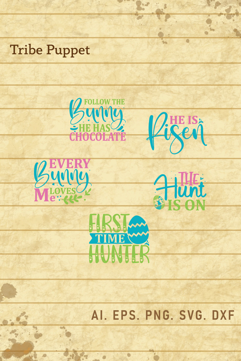 Easter Typography 10 pinterest preview image.