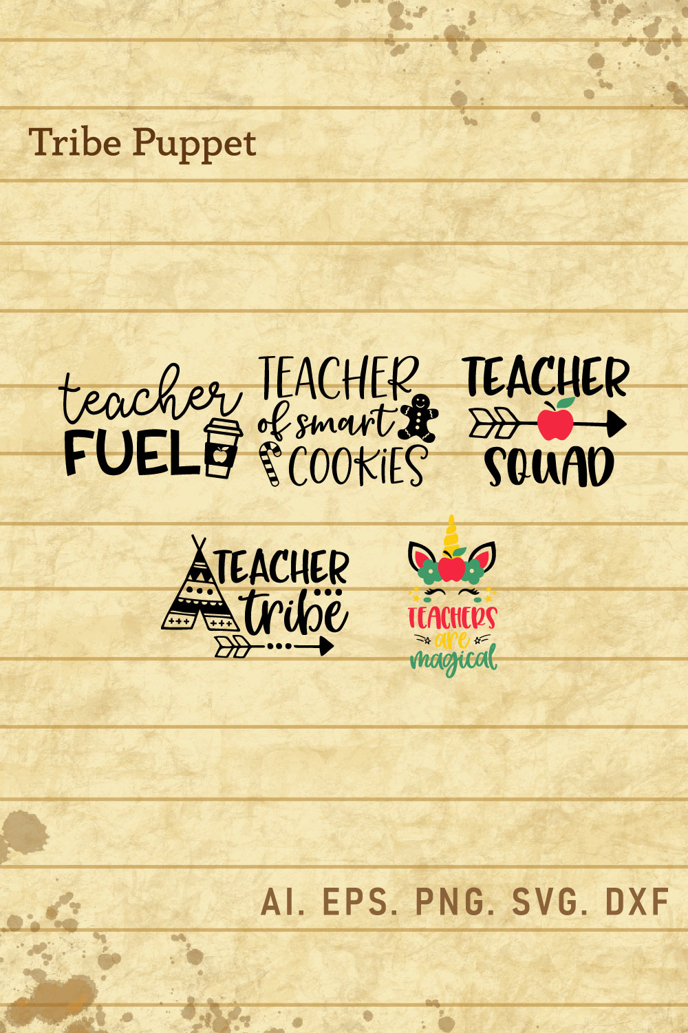 Teacher Typography 04 pinterest preview image.