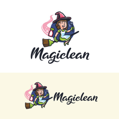 Magical Clean -Mermaid Character Logo Design cover image.