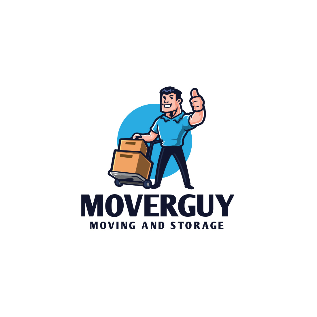 Mover Guy Character Mascot Logo cover image.