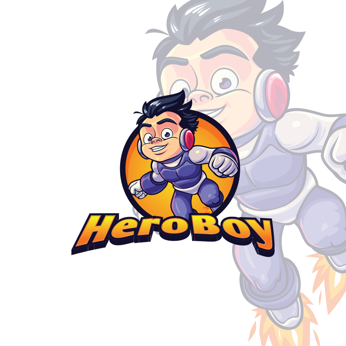 Hero Boy Character Mascot Logo Design cover image.
