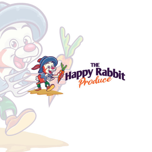 Happy Rabbit Farmer Character Mascot Design cover image.