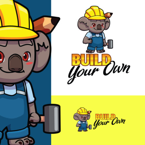 Koala Builder Character Mascot Logo cover image.