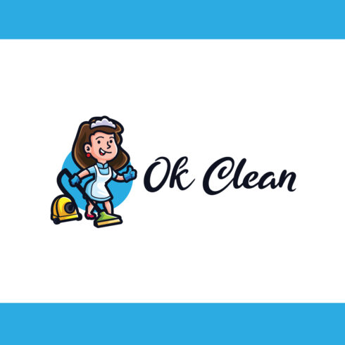 Ok Clean - Maid Mascot Logo cover image.