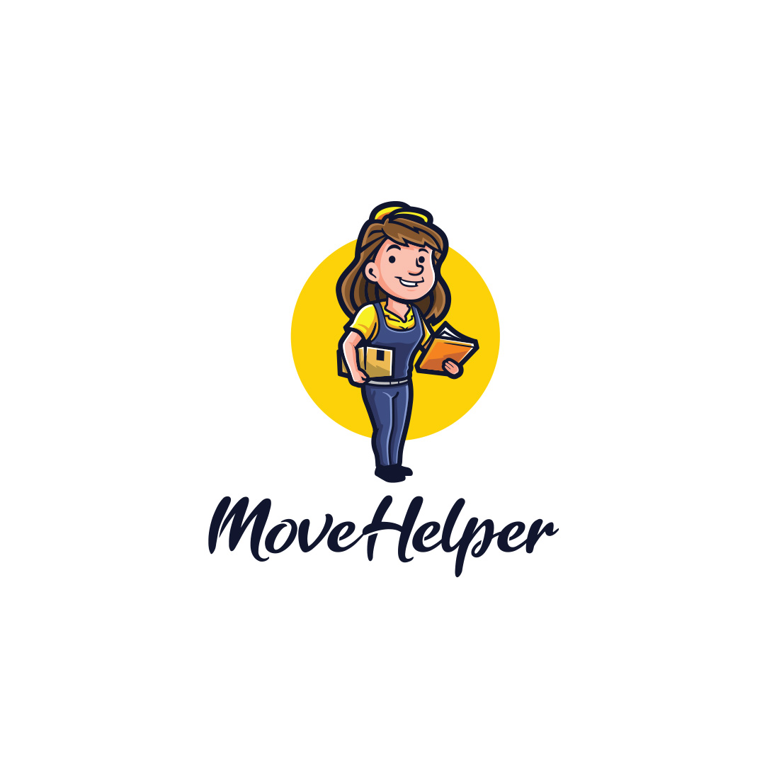 Moverhelper Character Logo Design preview image.