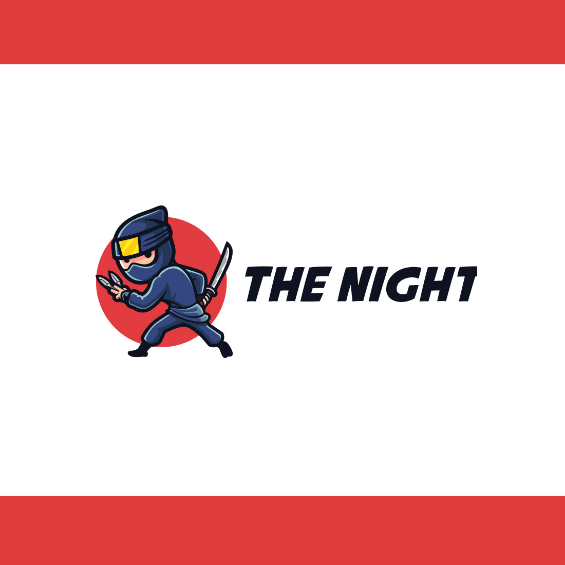 Night Ninja Cartoon Mascot Logo Design cover image.